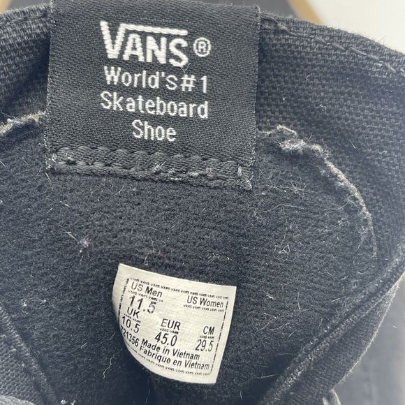 Vans Off The Wall Triple  Black High Top Skateboard Shoe Men Size 11.5 Sneakers - Picture 5 of 7